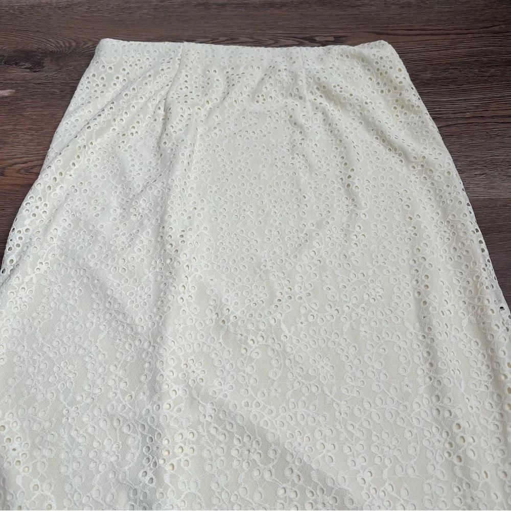 NWT Women's Lace Column a-Line Skirt - a New Day White 8
